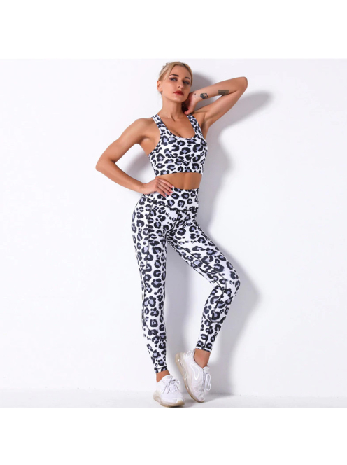 Black & White Leopard | Párducmintás  fitnesz szett 