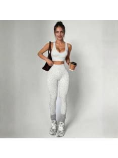 Icy Gray Leopard - Párducmintás fitnesz szett 