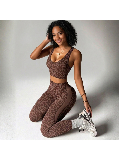 Brownie Leopard - Párducmintás fitnesz edzőszett 