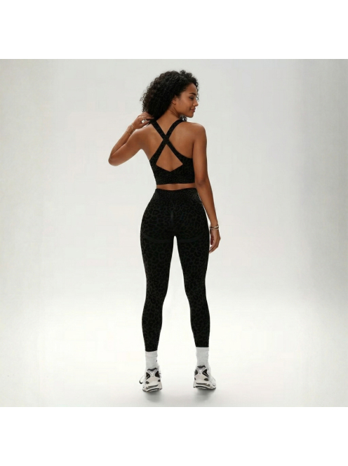 Black Leopard - Párducmintás fitnesz edzőszett 