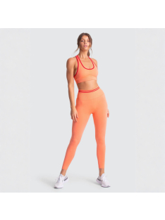 Orange Crush Seamless Edzőszett - Magas Derekú Leggings és Sportmelltartó