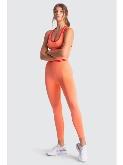 Orange Crush Seamless Edzőszett - Magas Derekú Leggings és Sportmelltartó