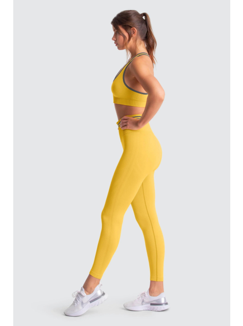 Lemon Crush Seamless Edzőszett - Magas Derekú Leggings és Sportmelltartó