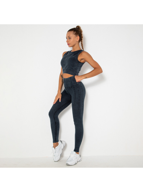 OnDuty női Fitness Edzőszett | Leggings & Top (antracit)