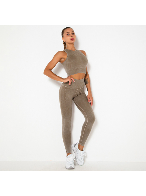 OnDuty női Fitness Edzőszett | Leggings & Top (tejeskávé)