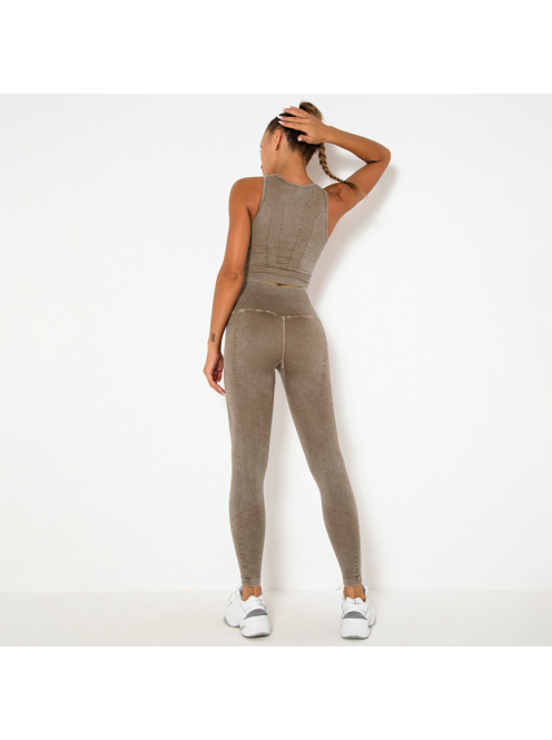 OnDuty női Fitness Edzőszett | Leggings & Top (tejeskávé)