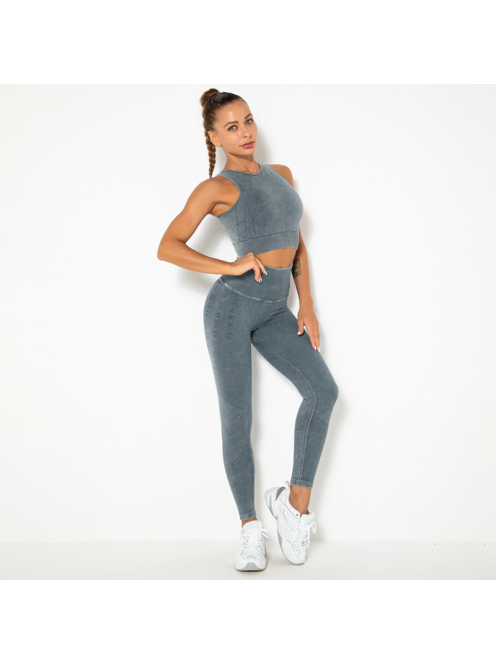 OnDuty női Fitness Edzőszett | Leggings & Top (kékesszürke)