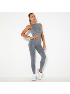   OnDuty női Fitness Edzőszett | Leggings & Top (acélszürke)