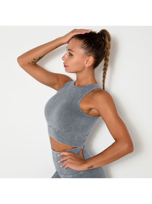 OnDuty női Fitness Edzőszett | Leggings & Top (acélszürke)