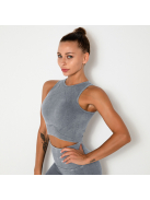 OnDuty női Fitness Edzőszett | Leggings & Top (acélszürke)