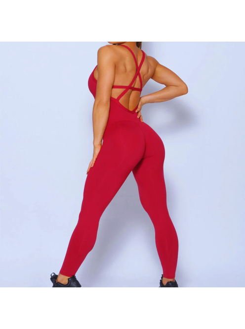 So Simple | Nyitott hátú | Fitness és jóga overál (piros)