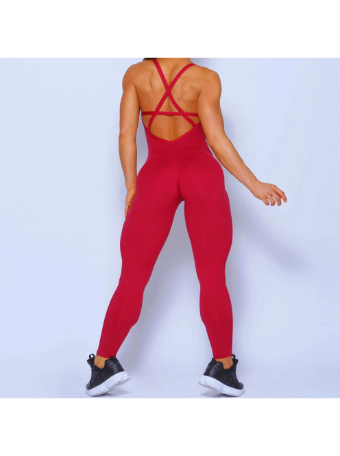 So Simple | Nyitott hátú | Fitness és jóga overál (piros)