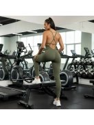 So Simple - Nyitott hátú - Fitness és jóga overál (olivazöld)