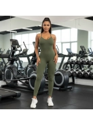 So Simple - Nyitott hátú - Fitness és jóga overál (olivazöld)