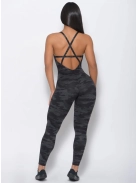 So Simple - Nyitott hátú - Fitness és jóga overál (terepmintás)