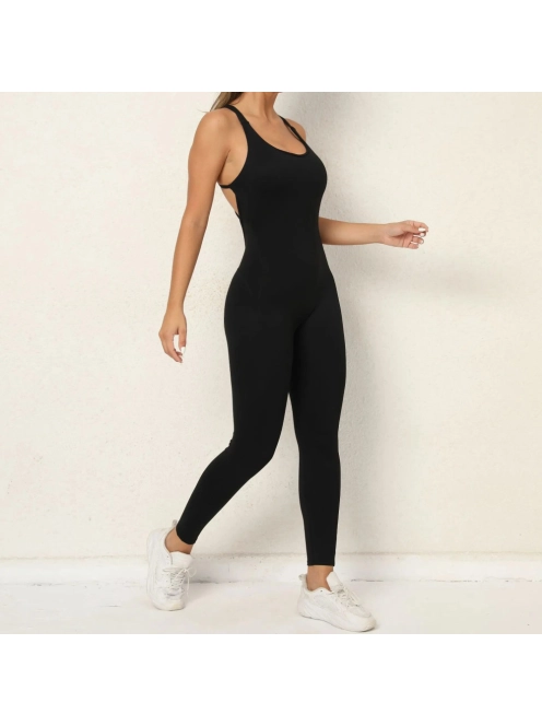 Balanced Body - Nyitott hátú - Fitness és jóga overál (fekete)