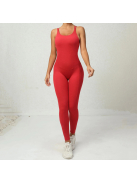 Balanced Body - Nyitott hátú - Fitness és jóga overál (melange piros)