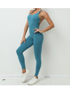 Balanced Body - Nyitott hátú - Fitness és jóga overál (melange kékeszöld)