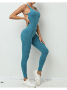 Balanced Body - Nyitott hátú - Fitness és jóga overál (melange kékeszöld)