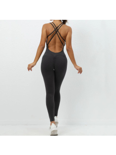   Balanced Body | Nyitott hátú | Fitness és jóga overál (melange sötétszürke)