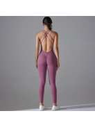 Flexy Flow - Nyitott hátú - Fitness és jóga overál (mályvalila)