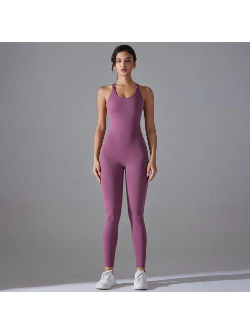 Flexy Flow - Nyitott hátú - Fitness és jóga overál (mályvalila)