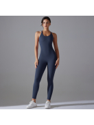 Flexy Flow - Nyitott hátú - Fitness és jóga overál (sötétkék)