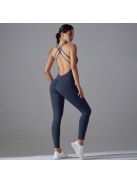 Flexy Flow - Nyitott hátú - Fitness és jóga overál (sötétkék)