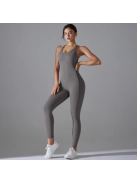 Flexy Flow - Nyitott hátú - Fitness és jóga overál (delfinszürke)