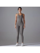 Flexy Flow - Nyitott hátú - Fitness és jóga overál (delfinszürke)