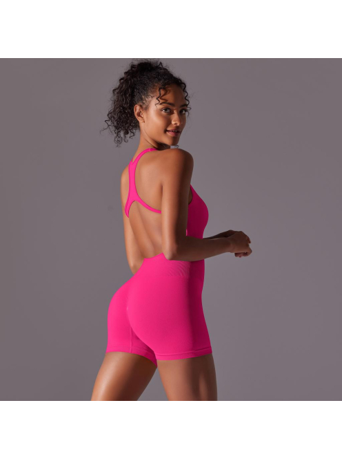 Pro Play - Nyitott hátú - Fitness és jóga overál (pink)