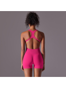 Pro Play - Nyitott hátú - Fitness és jóga overál (pink)