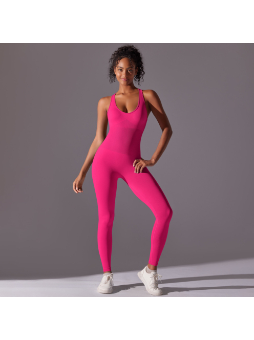 Pro Play - Nyitott hátú - Fitness és jóga overál (pink)