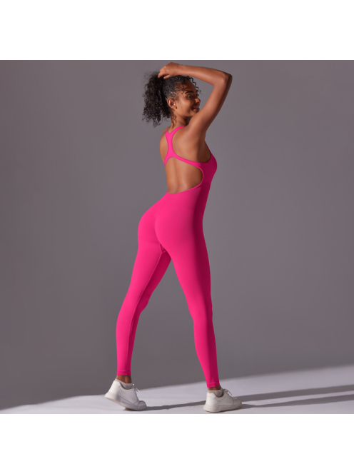 Pro Play - Nyitott hátú - Fitness és jóga overál (pink)