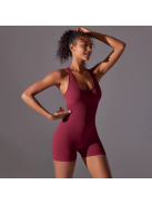 Pro Play - Nyitott hátú - Fitness és jóga overál (bordó)