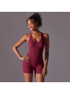 Pro Play - Nyitott hátú - Fitness és jóga overál (bordó)