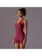 Pro Play - Nyitott hátú - Fitness és jóga overál (bordó)