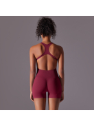 Pro Play - Nyitott hátú - Fitness és jóga overál (bordó)