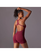 Pro Play - Nyitott hátú - Fitness és jóga overál (bordó)