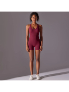 Pro Play - Nyitott hátú - Fitness és jóga overál (bordó)