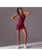 Pro Play - Nyitott hátú - Fitness és jóga overál (bordó)