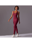 Pro Play - Nyitott hátú - Fitness és jóga overál (bordó)