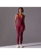 Pro Play - Nyitott hátú - Fitness és jóga overál (bordó)