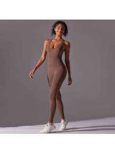   Pro Play - Nyitott hátú - Fitness és jóga overál (őzbarna)