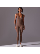 Pro Play - Nyitott hátú - Fitness és jóga overál (őzbarna)