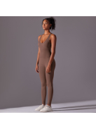 Pro Play - Nyitott hátú - Fitness és jóga overál (őzbarna)