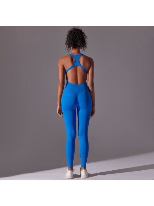 Pro Play - Nyitott hátú - Fitness és jóga overál (tengerkék)