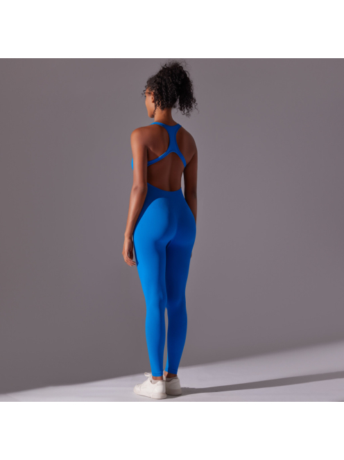 Pro Play - Nyitott hátú - Fitness és jóga overál (tengerkék)