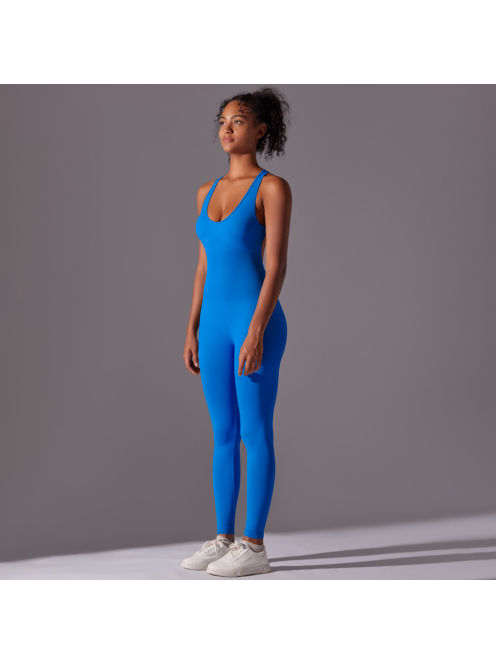 Pro Play - Nyitott hátú - Fitness és jóga overál (tengerkék)