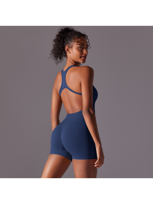 Pro Play - Nyitott hátú - Fitness és jóga overál (sötétkék)